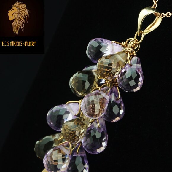 $3450 / NEW / EFFY / Gemstone Grapevine Necklace / 14K Gold - Picture 2 of 4